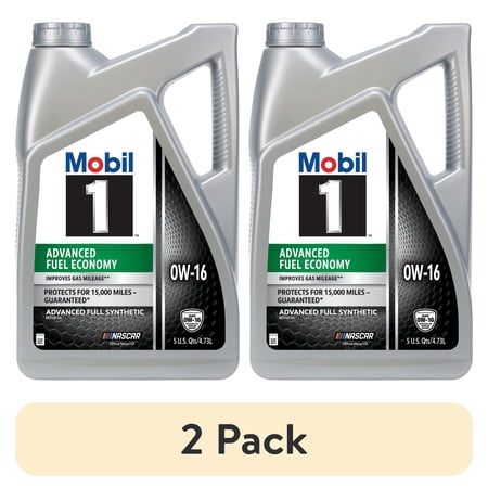 (2 pack) Mobil 1 Advanced Fuel Economy Full Synthetic Motor Oil 0W-16, 5 Quart