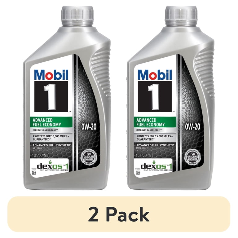 2 pack) Mobil 1 Advanced Fuel Economy Full Synthetic Motor Oil 0W