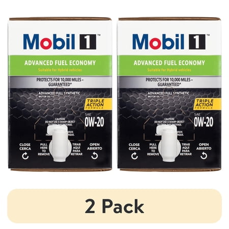 (2 pack) Mobil 1 Advanced Fuel Economy Full Synthetic Motor Oil 0W-20, 12 Quart