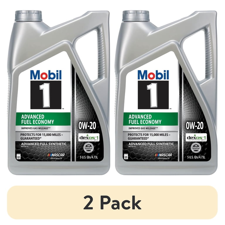 2 pack) Mobil 1 Advanced Fuel Economy Full Synthetic Motor Oil 0W