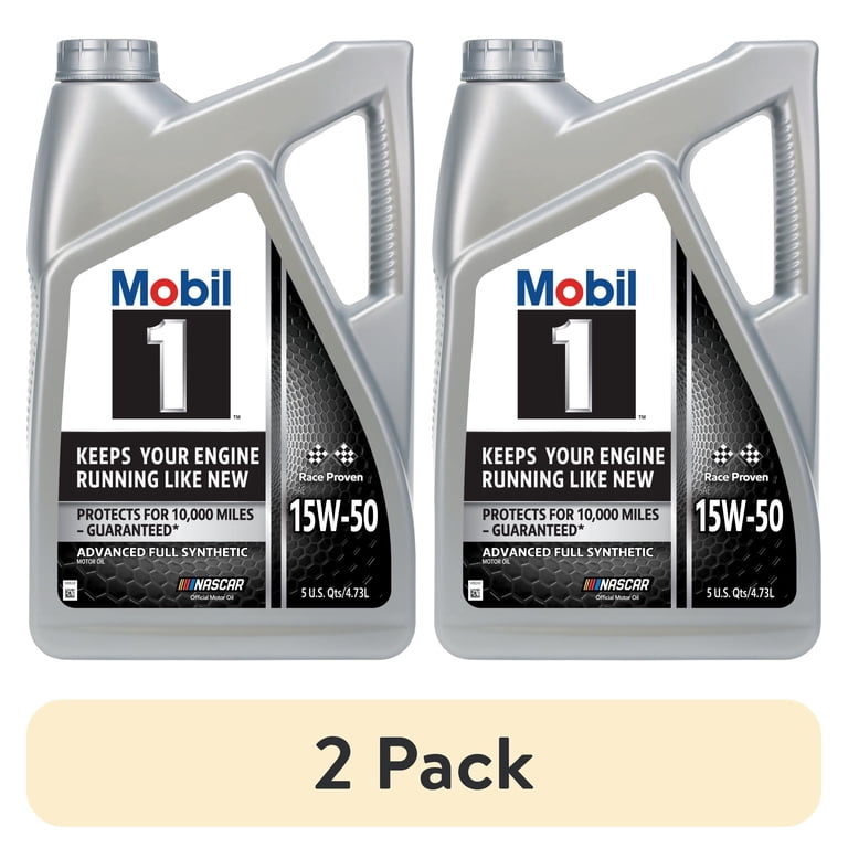 Mobil 1, Advanced Full Synthetic Motor Oil 15W-50, 2 pack, 5 qt