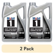 2 pack Mobil 1 Advanced Full Synthetic Motor Oil 15W-50, 5 Quart