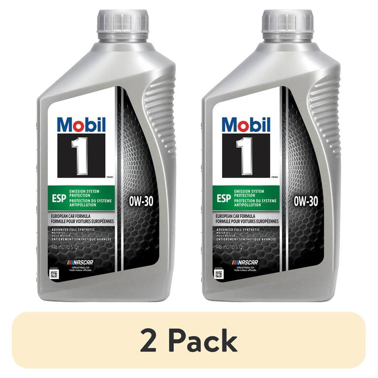 2 pack) Mobil 1 ESP Full Synthetic Motor Oil 0W-30, 1 Quart