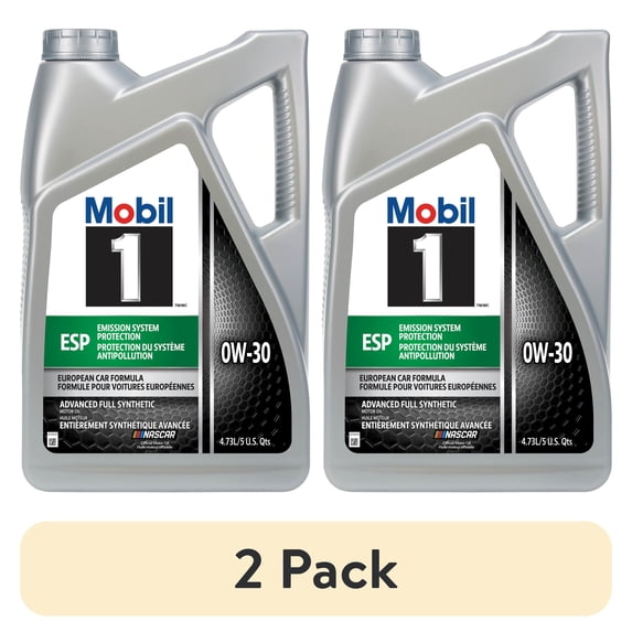 (2 pack) Mobil 1 ESP Full Synthetic Motor Oil 0W-30, 5 Quart
