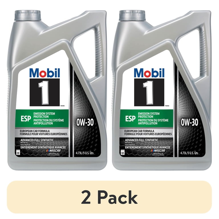 2 pack) Mobil 1 ESP Full Synthetic Motor Oil 0W-30, 5 Quart