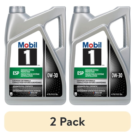 (2 pack) Mobil 1 ESP Full Synthetic Motor Oil 0W-30, 5 Quart