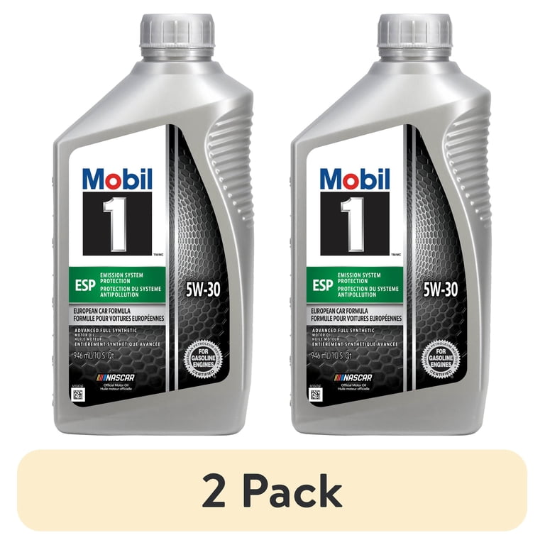 2 pack) Mobil 1 ESP Full Synthetic Motor Oil 5W-30, 1 Quart