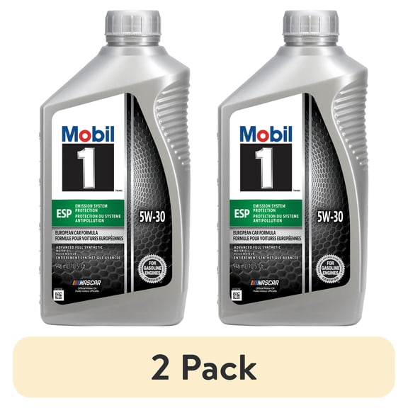 (2 pack) Mobil 1 ESP Full Synthetic Motor Oil 5W-30, 1 Quart