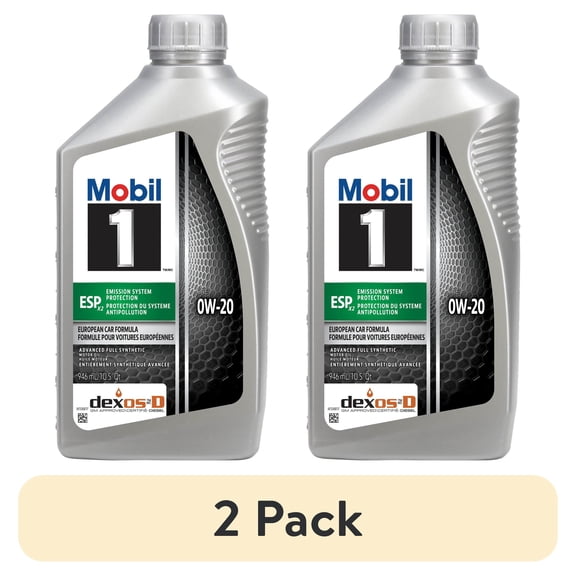 (2 pack) Mobil 1 ESP X2 Full Synthetic Motor Oil 0W-20, 1 Quart
