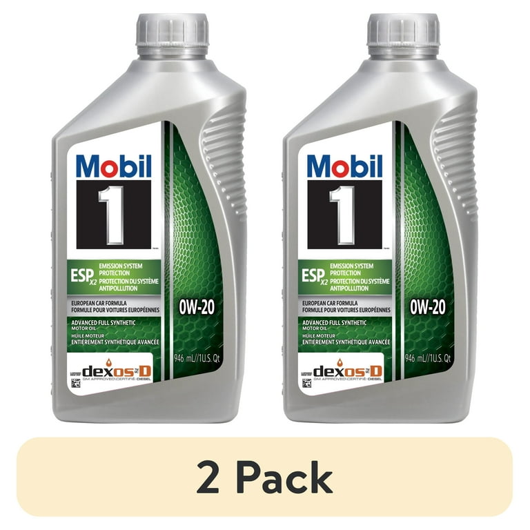Mobil 1 ESP X2 0W-20 5Lボトル2本 2 pack) Mobil 1 ESP X2 Full Synthetic Motor Oil 0W-20, 1