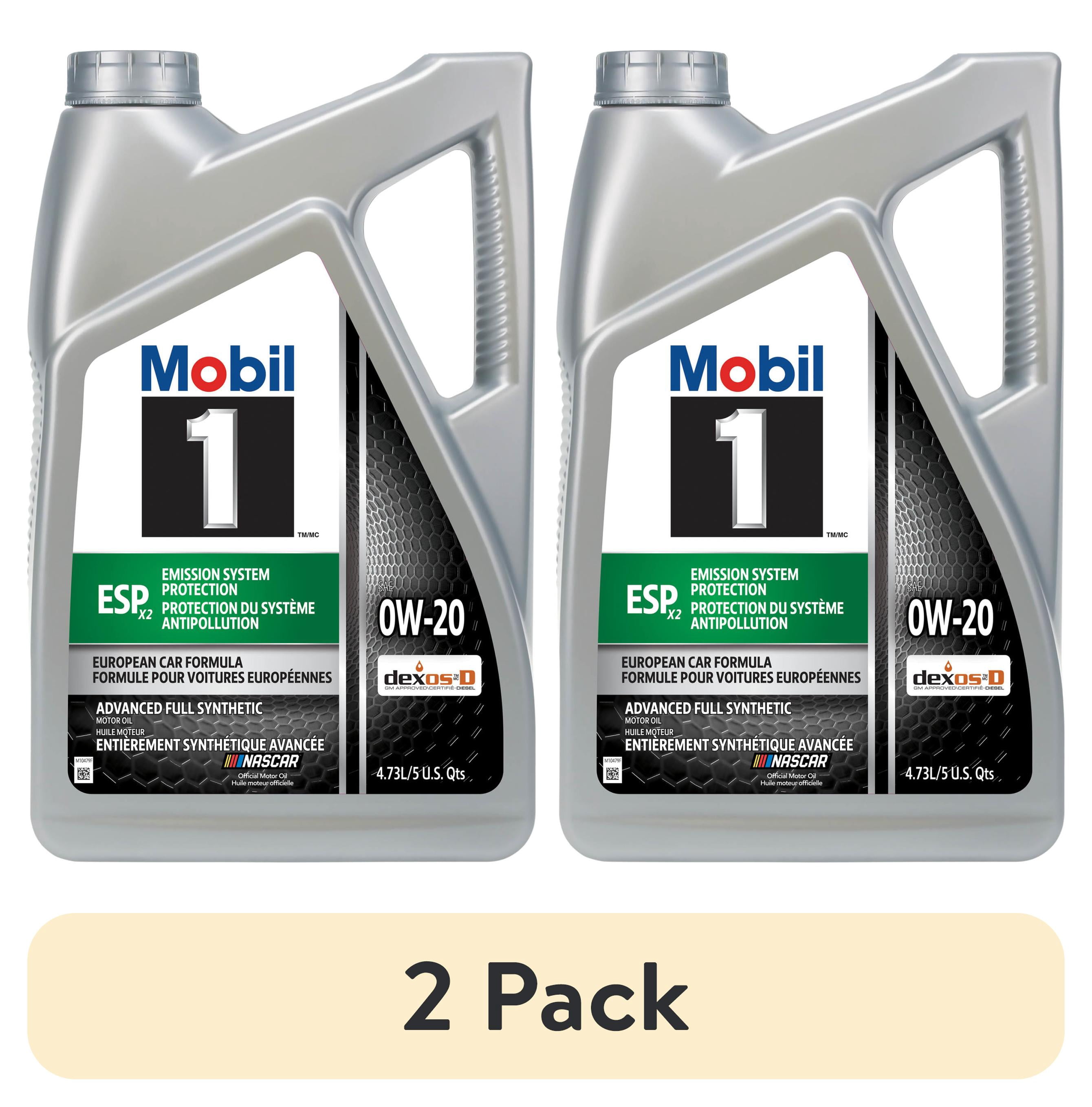 2 pack) Mobil 1 ESP X2 Full Synthetic Motor Oil 0W-20, 5 Quart