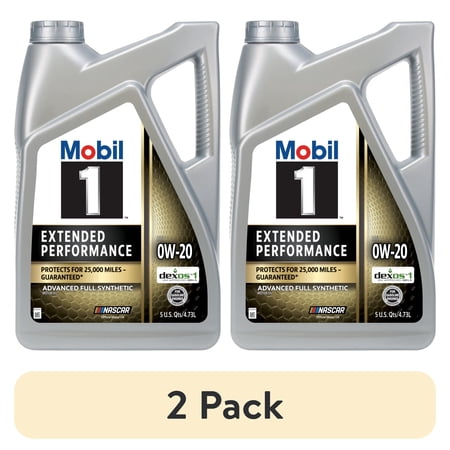 (2 pack) Mobil 1 Extended Performance Full Synthetic Motor Oil 0W-20, 5 Quart