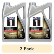 2 pack Mobil 1 Extended Performance High Mileage Full Synthetic Motor Oil 0W-20, 5 Quart