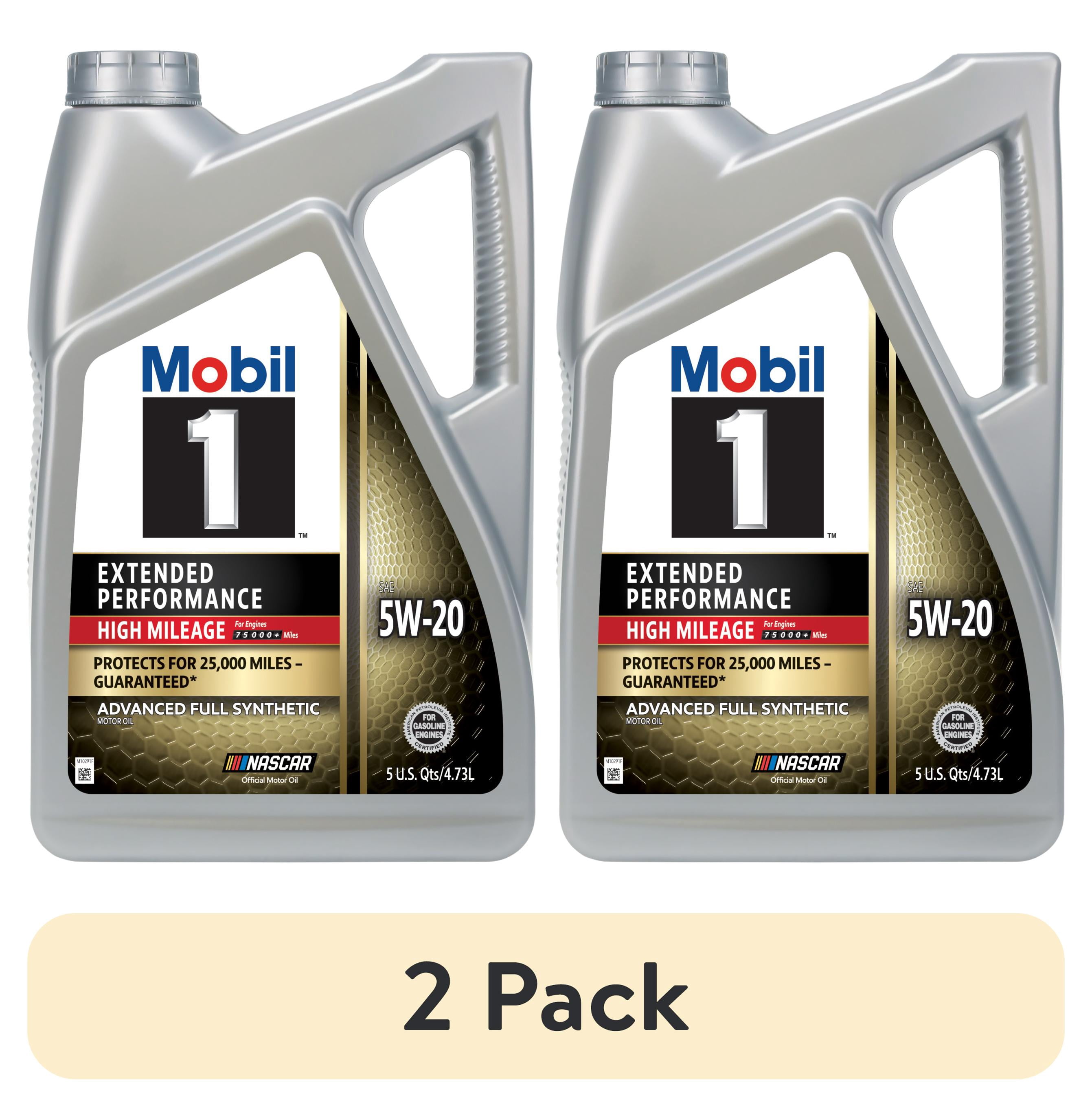 (2 pack) Mobil 1 Extended Performance High Mileage Full Synthetic Motor Oil 5W-20, 5 Quart
