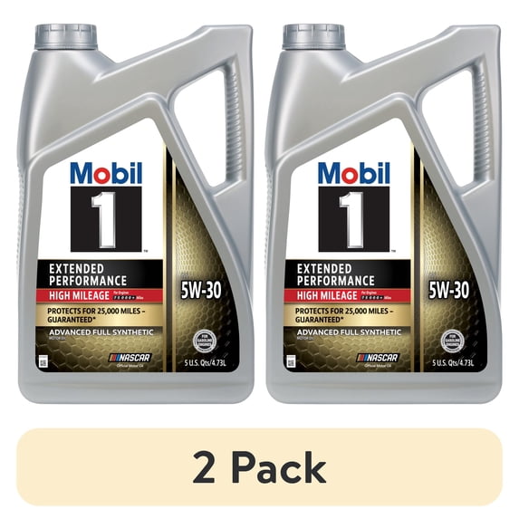 (2 pack) Mobil 1 Extended Performance High Mileage Full Synthetic Motor Oil 5W-30, 5 Quart