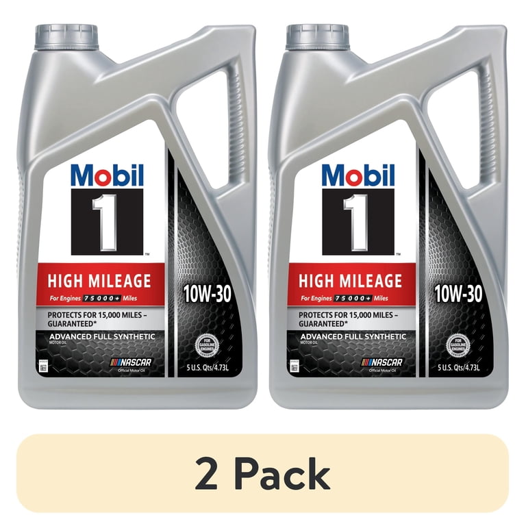 h*o様 Mobil Super 2000 High Mileage 5W-30 2 pack) Mobil 1 High Mileage Full Synthetic Motor Oil 10W-30, 5