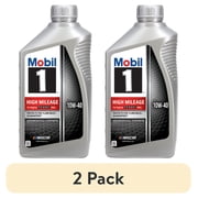 2 pack Mobil 1 High Mileage Full Synthetic Motor Oil 10W-40, 1 Quart