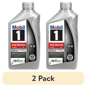 2 pack Mobil 1 High Mileage Full Synthetic Motor Oil 5W-30, 1 Quart