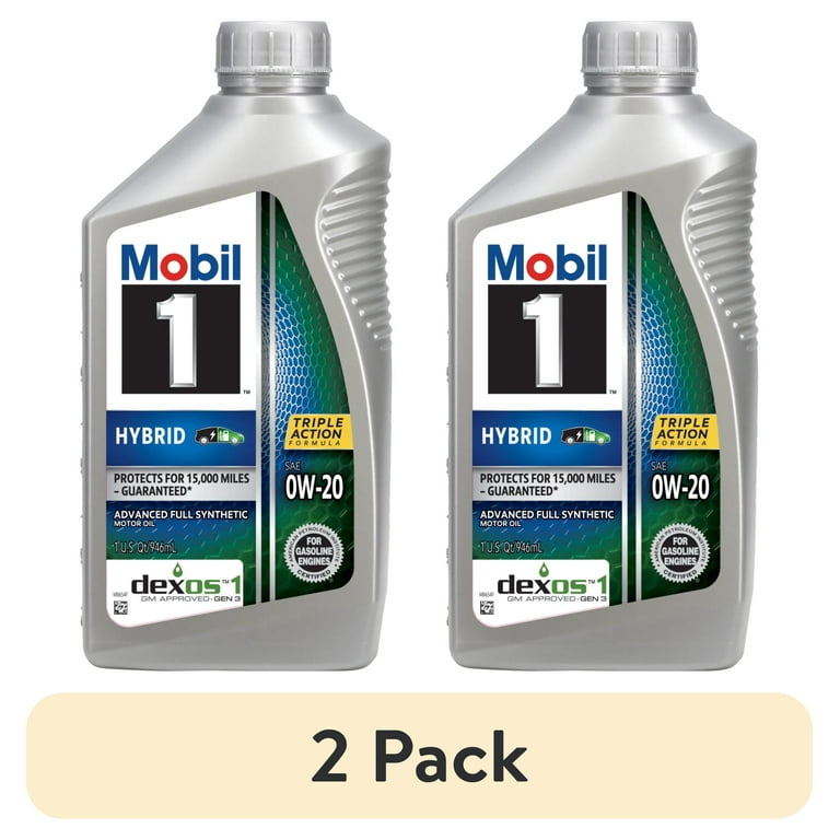 2 pack) Mobil 1 Hybrid 0W-20 Advanced Full Synthetic Motor