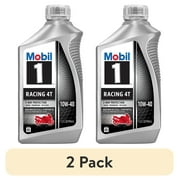 2 pack Mobil 1 Racing 4T Full Synthetic Motorcycle Oil 10W-40, 1 Quart