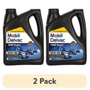 2 pack Mobil Delvac 1300 Super Heavy Duty Premium Synthetic Blend Diesel Engine Oil 15W-40, 1 Gallon