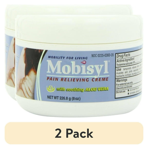 (2 pack) Mobisyl Pain Relieving Creme With Soothing Aloe Vera 8 Ounce Jar