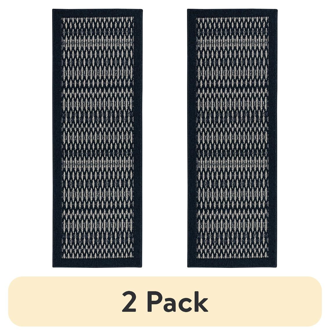 (2 pack) Mohawk Home Silvestre Border Indoor Runner Rug ,Dark Blue, 20" x 60"