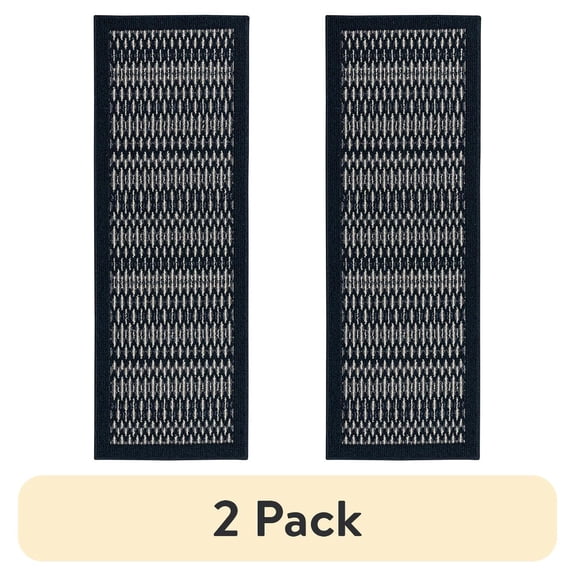 (2 pack) Mohawk Home Silvestre Border Indoor Runner Rug ,Dark Blue, 20" x 60"