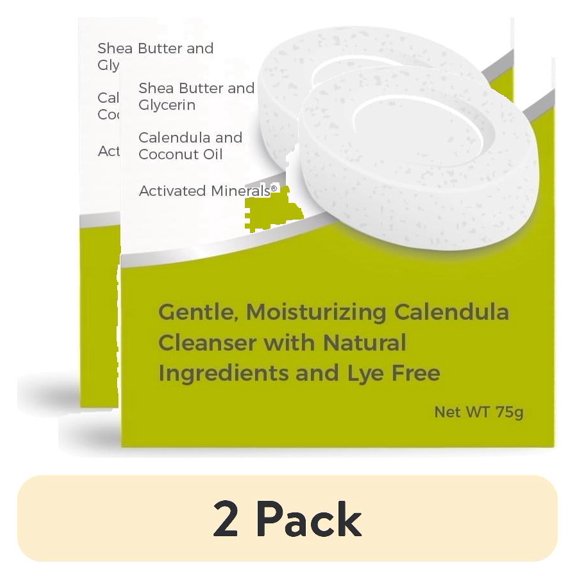 (2 pack) Calendula Soap Fights Acne, Hydrates Skin and Calms Eczema (75gm Bar)