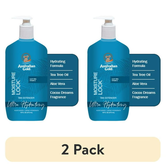 (2 pack) Moisturizing Tan Extending Lotion, Australian Gold Moisturizer, 16.0 FL OZ