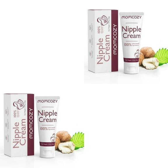 (2 pack) Momcozy 100% Natural Nipple Cream 1.41oz, Vegan Lanolin-Free Nipple Butter for Breastfeeding, Used with S12 Pro M5 Breast Pumps, Breastfeeding Essentials
