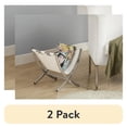 thumbnail image 1 of (2 pack) Monarch Specialties Magazine Rack, Holder, Storage, Bathroom, Office, Bedroom, White Leather Look, 1 of 6