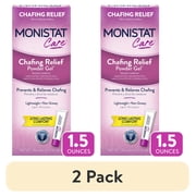 2 pack Monistat Chafing Relief Powder Gel, Female Anti-Chafe Protection, Fragrance Free, 1.5 oz
