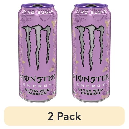 (2 pack) Monster Energy Ultra, Wild Passion, Sugar Free Energy Drink, 16 fl oz