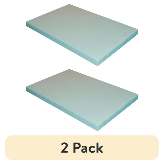 (2 pack) Morning Glory High Density Craft and Cushion Foam, 24" x 36" Rectangle x 2" Thick, 1 Each. Blue