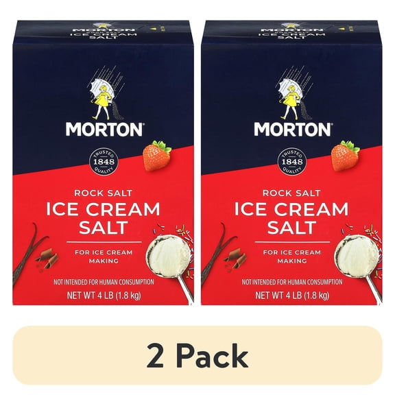 (2 pack) Morton Ice Cream Salt, Rock Salt for Ice Cream, 4 lb