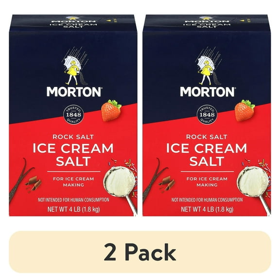 (2 pack) Morton Ice Cream Salt Rock Salt, 4 lb