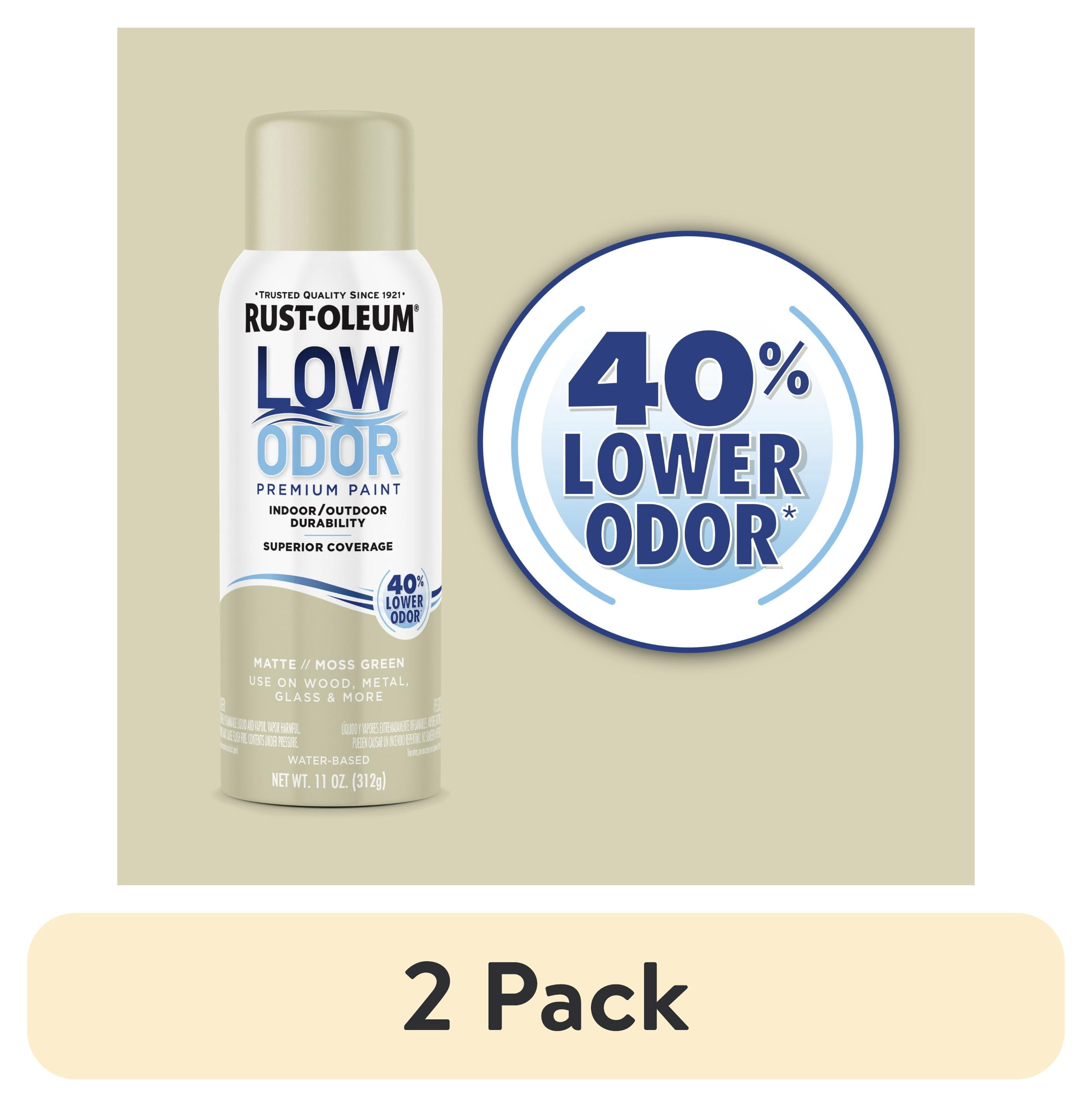 (2 pack) Moss Green, Rust-Oleum Low Odor Premium Matte Spray Paint- 11 oz