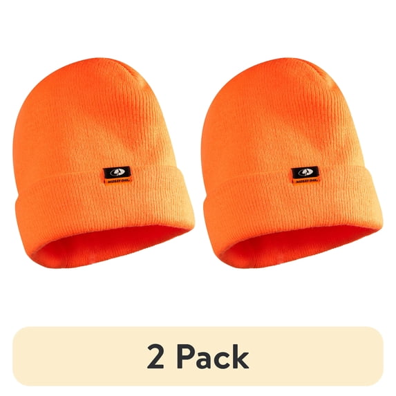 (2 pack) Mossy Oak Blaze Orange Insulated Beanie, Hat
