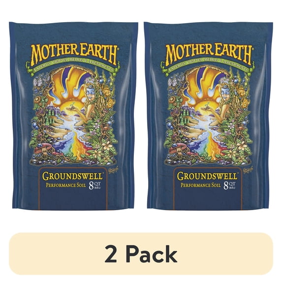 (2 pack) Mother Earth Groundswell Performance Soil, All-Purpose Potting Soil for Root Growth, 8 qt.