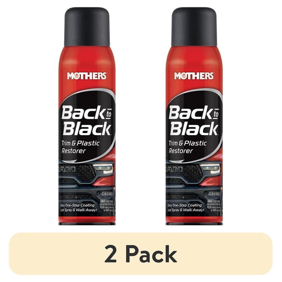 (2 pack) Mothers 06110 Back To Black Trim & Plastic Restorer Aerosol, 10 Oz