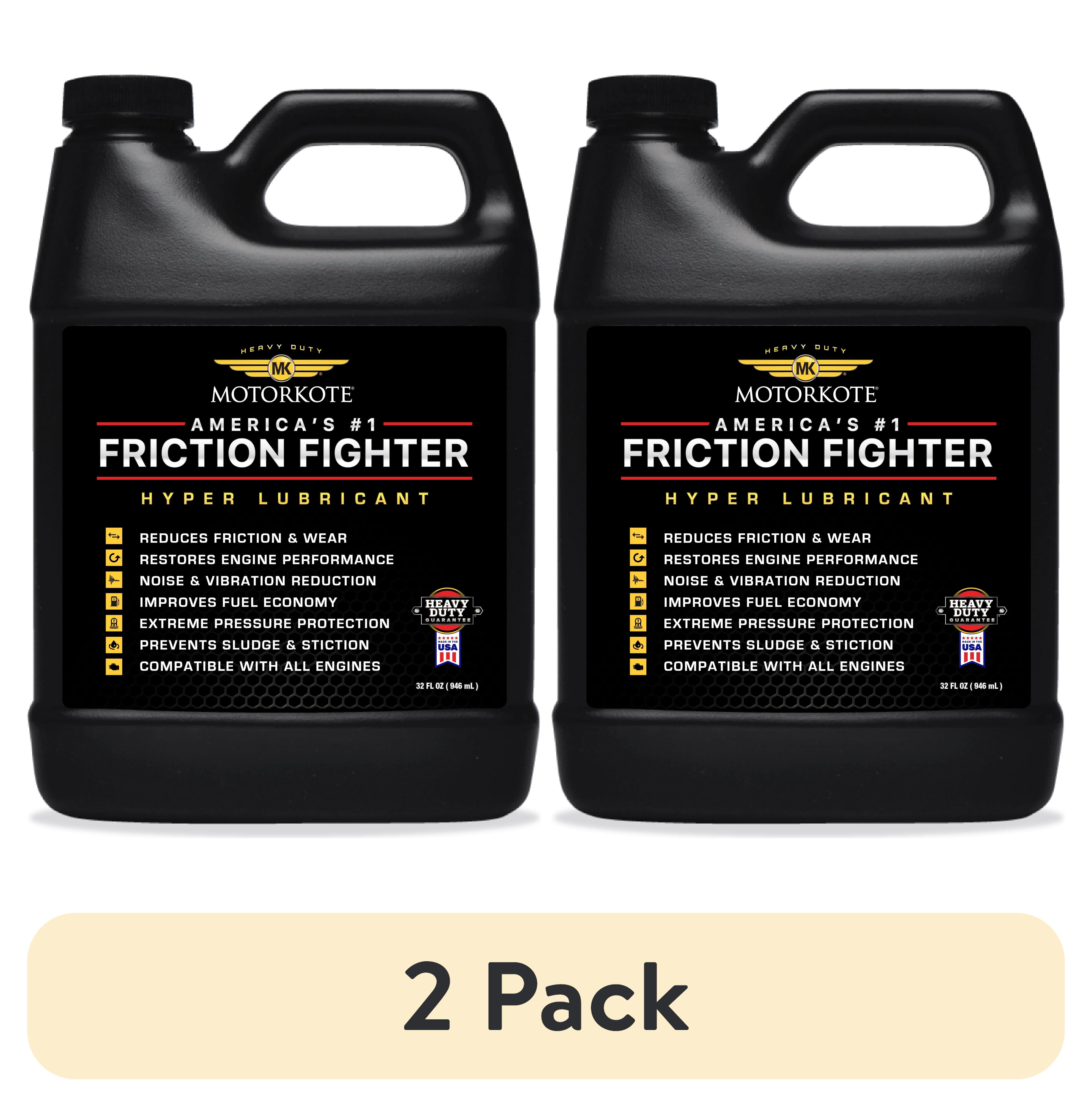 (2 pack) MotorKote Hyper Lubricant, Engine Treatment Gas or Diesel Lubricant, 32 Fl oz