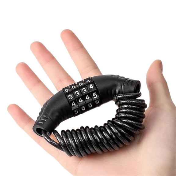 2 pack Motorcycle Helmet Lock - 4 Digit Retractable Cable Lock for Bike, Stroller, Luggage2 pcs black