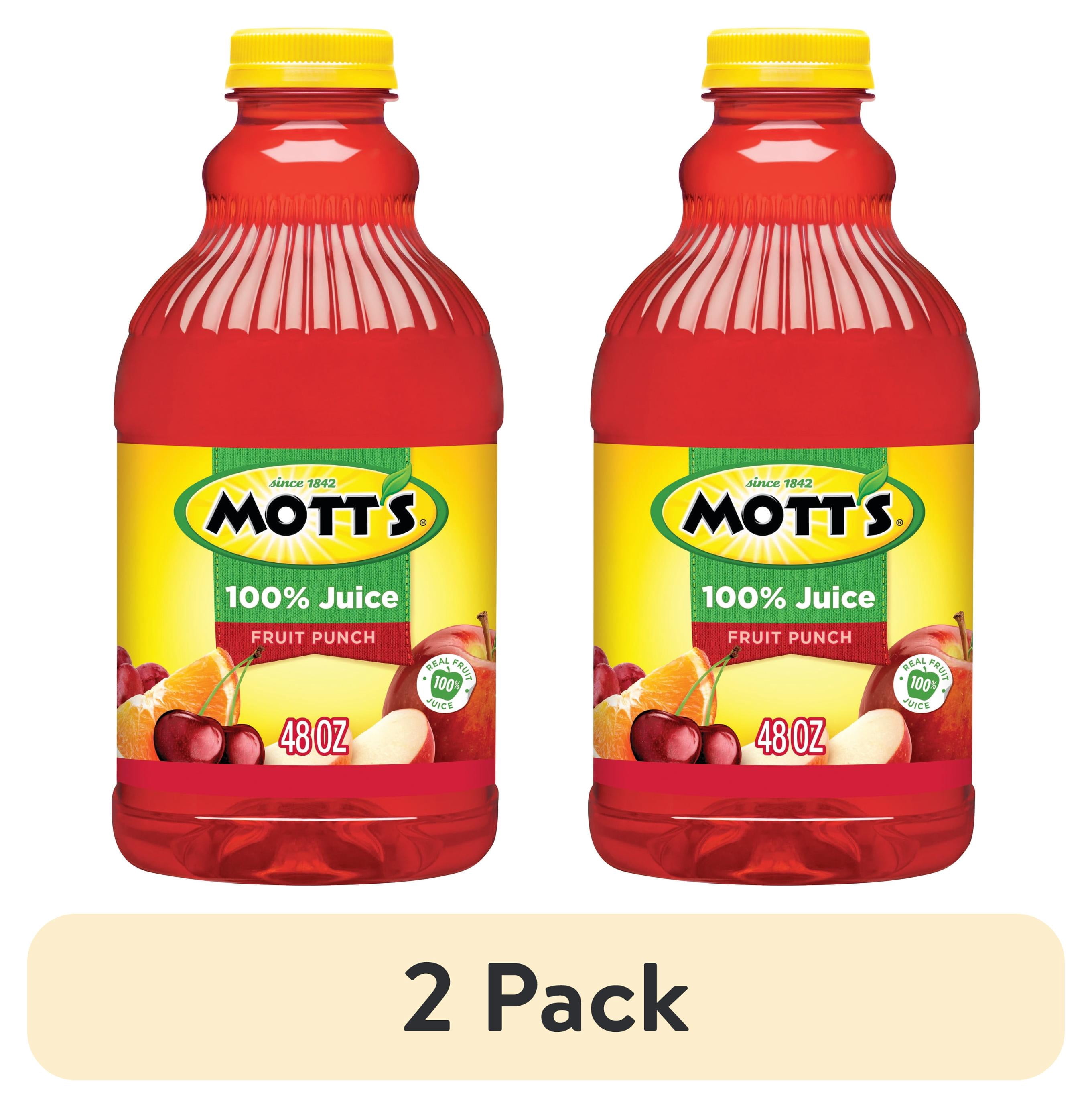 (2 pack) Mott's 100% Juice Fruit Punch Juice, 48 fl oz Bottle