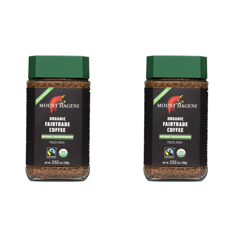 (2 pack) Mount Hagen Freeze Dried Instant Decaf Coffee - 3.53 Ounce