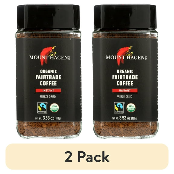 (2 pack) Mount Hagen Organic Freeze Dried Instant Coffee, 3.53 oz Jar