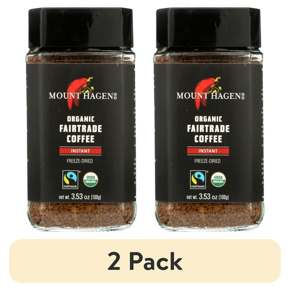 (2 pack) Mount Hagen Organic Freeze Dried Instant Coffee, 3.53 oz Jar