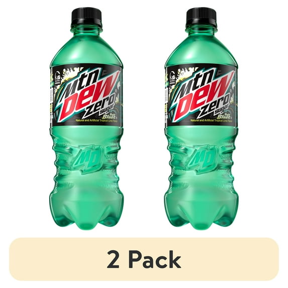 (2 pack) Mtn Dew Baja Blast Zero Sugar, 20 oz Bottle