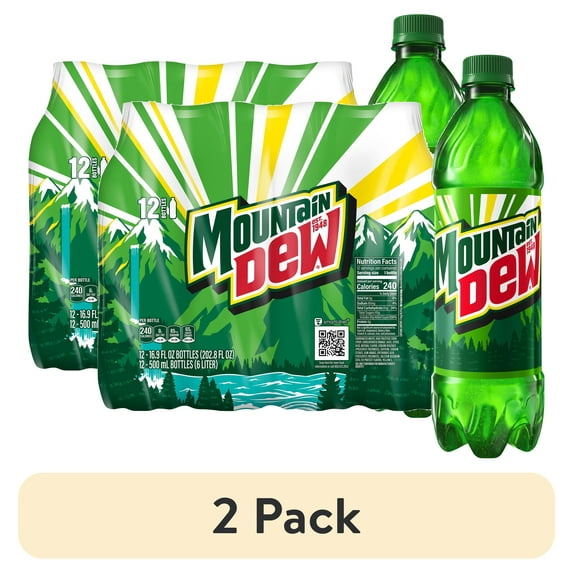 (2 pack) Mountain Dew Citrus Soda Pop, 16.9 fl oz, 12 Pack Bottles