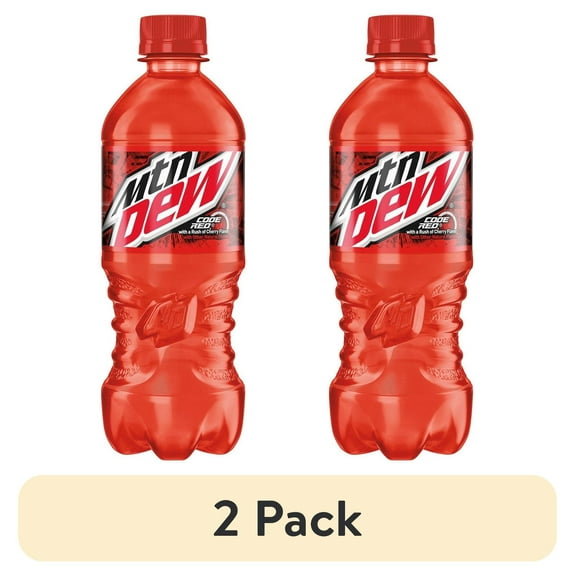 (2 pack) Mountain Dew Code Red Cherry Flavor Soda - 20 oz (Packaging May Vary)